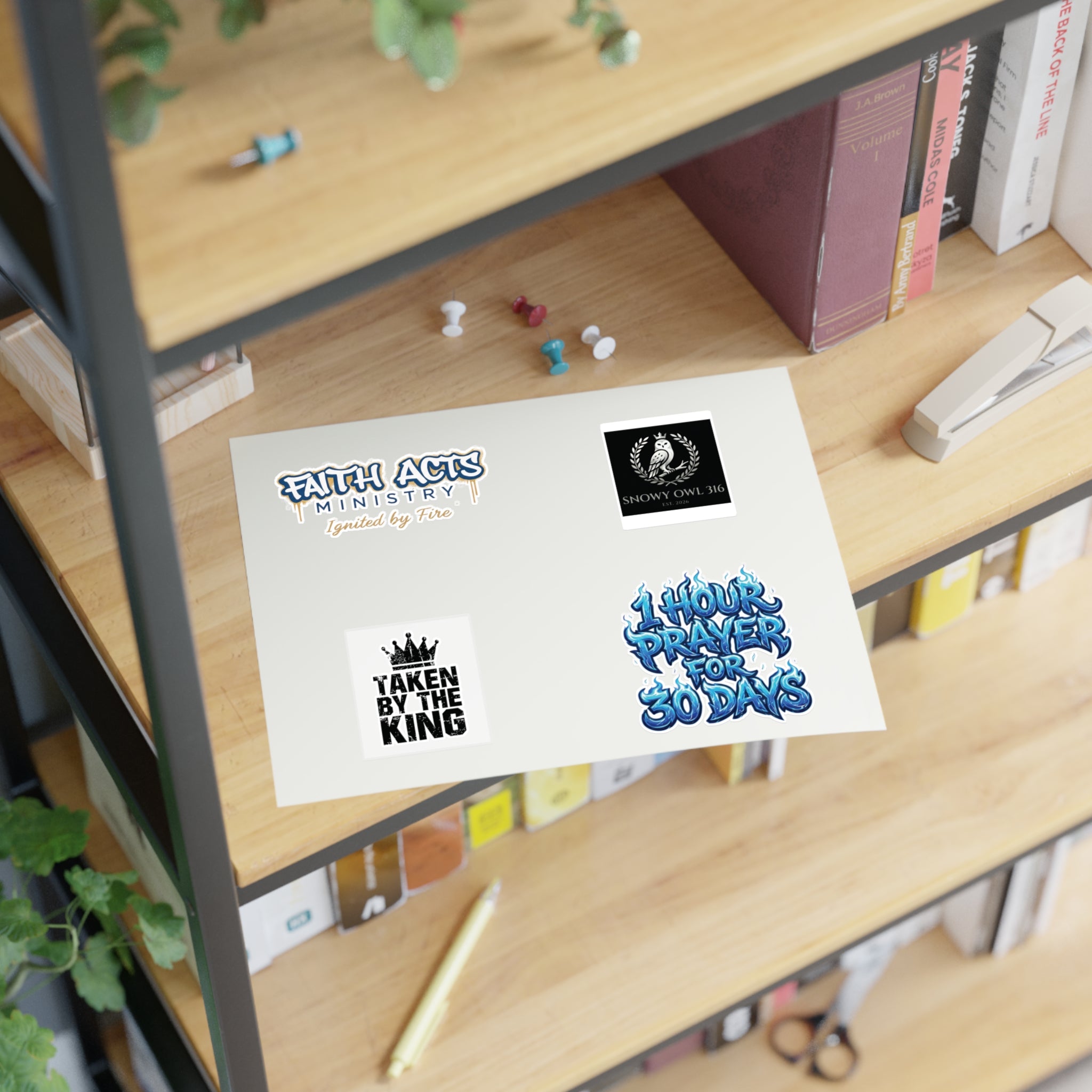 Copy of Christian Faith Sticker Sheet — "Taken by the King" & Faith Acts Ministry Designs