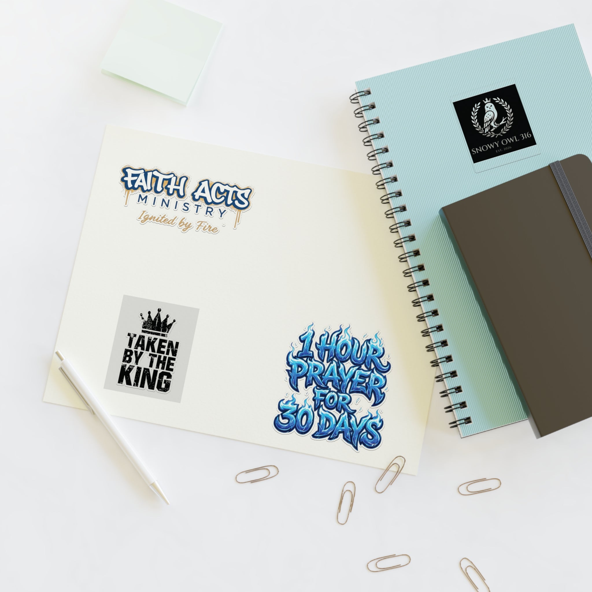 Copy of Christian Faith Sticker Sheet — "Taken by the King" & Faith Acts Ministry Designs