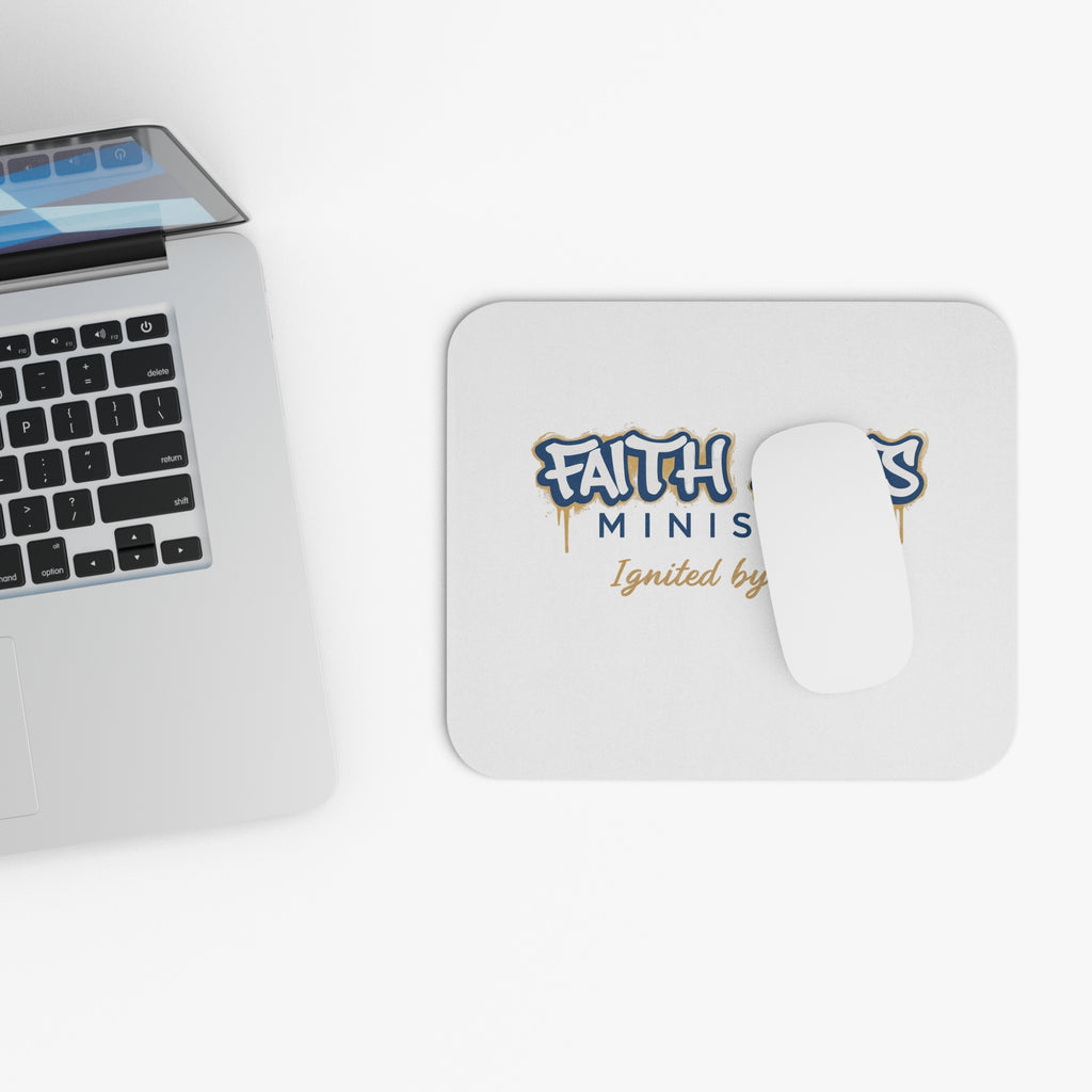 Faith Acts Ministry Mouse Pad — "Ignited by Fire" Desk Mat