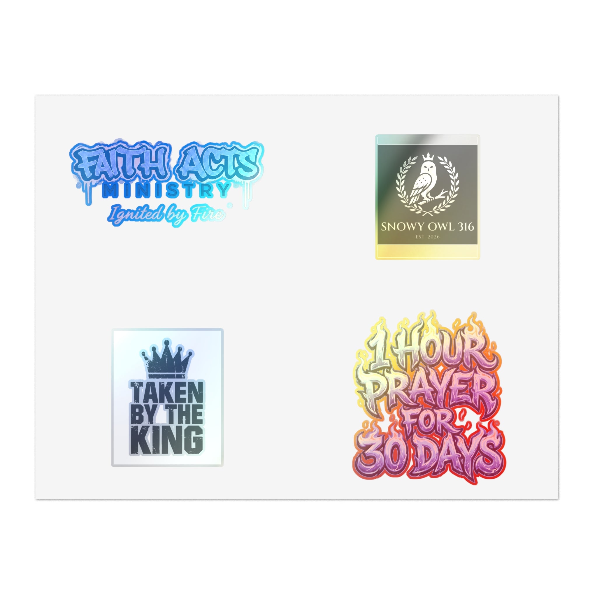 Copy of Christian Faith Sticker Sheet — "Taken by the King" & Faith Acts Ministry Designs