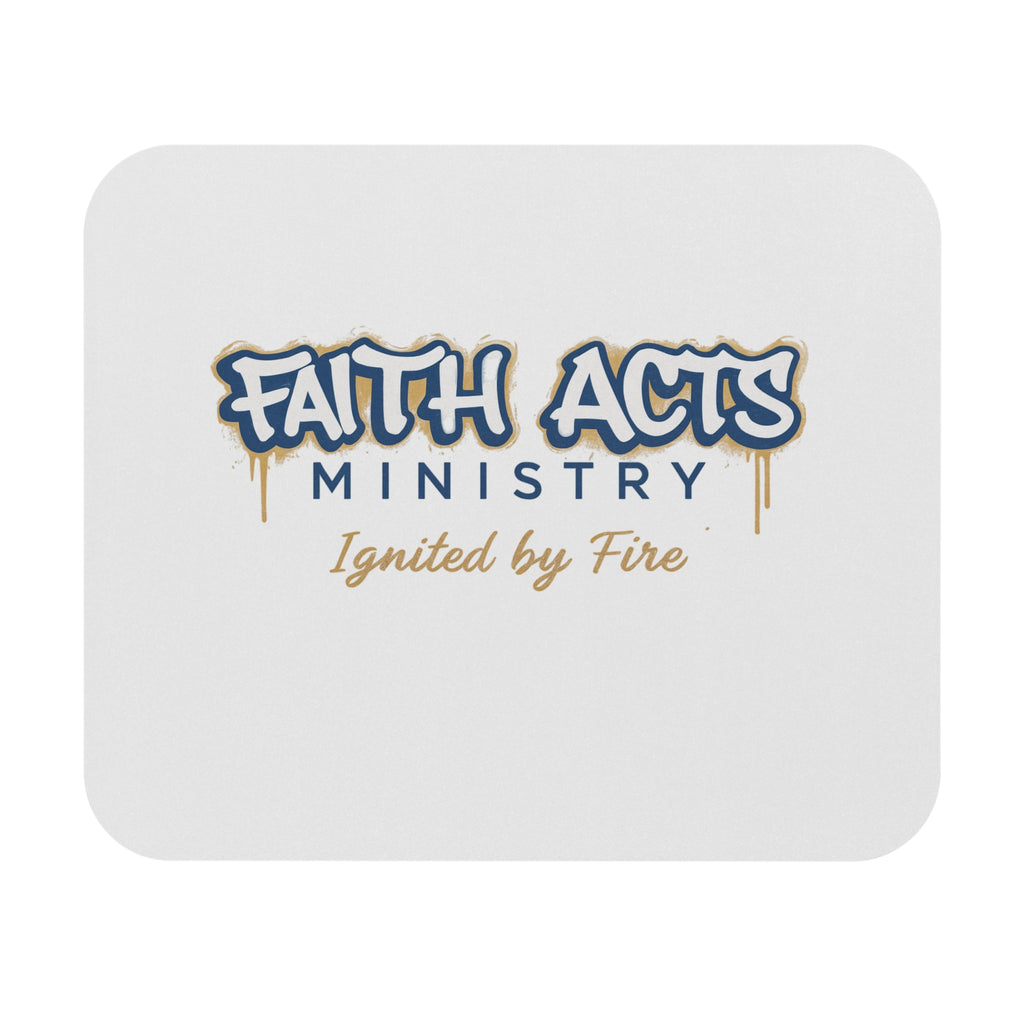 Faith Acts Ministry Mouse Pad — "Ignited by Fire" Desk Mat