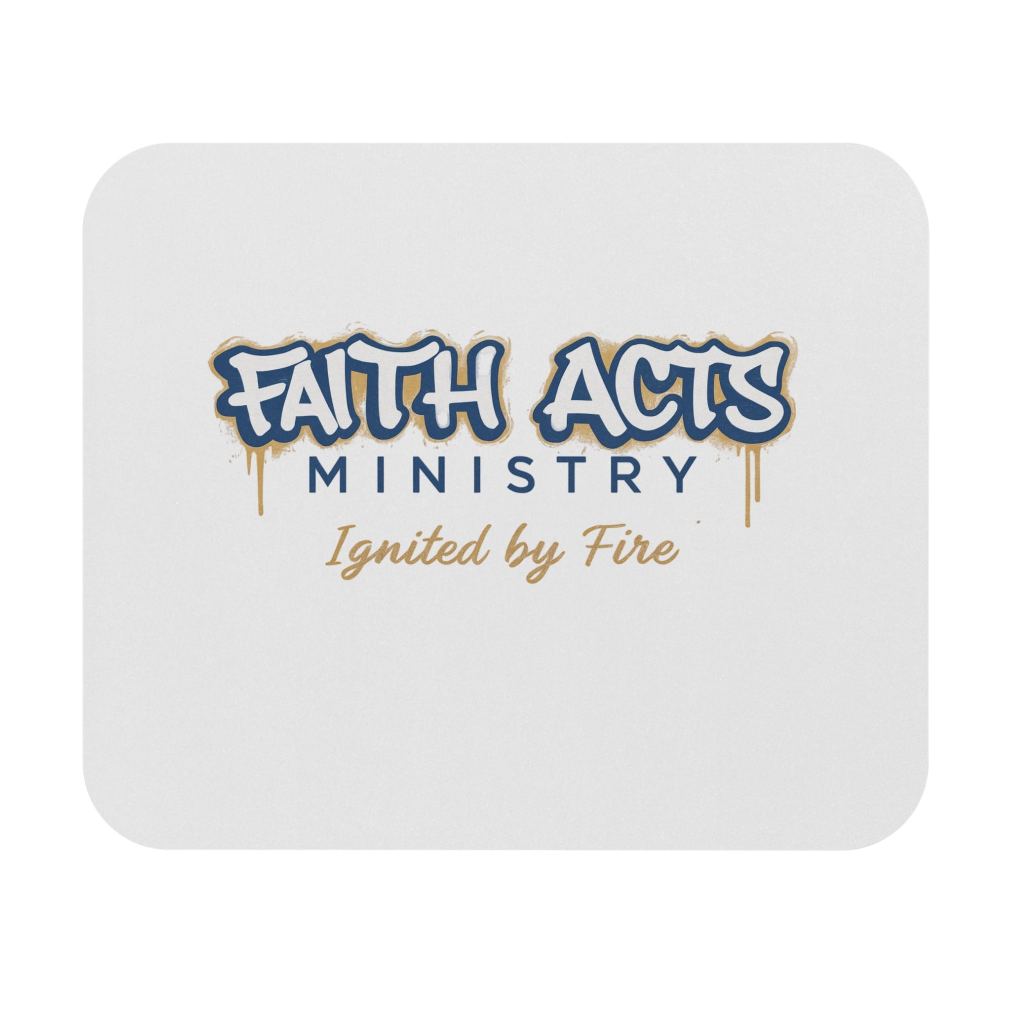 Faith Acts Ministry Mouse Pad — "Ignited by Fire" Desk Mat