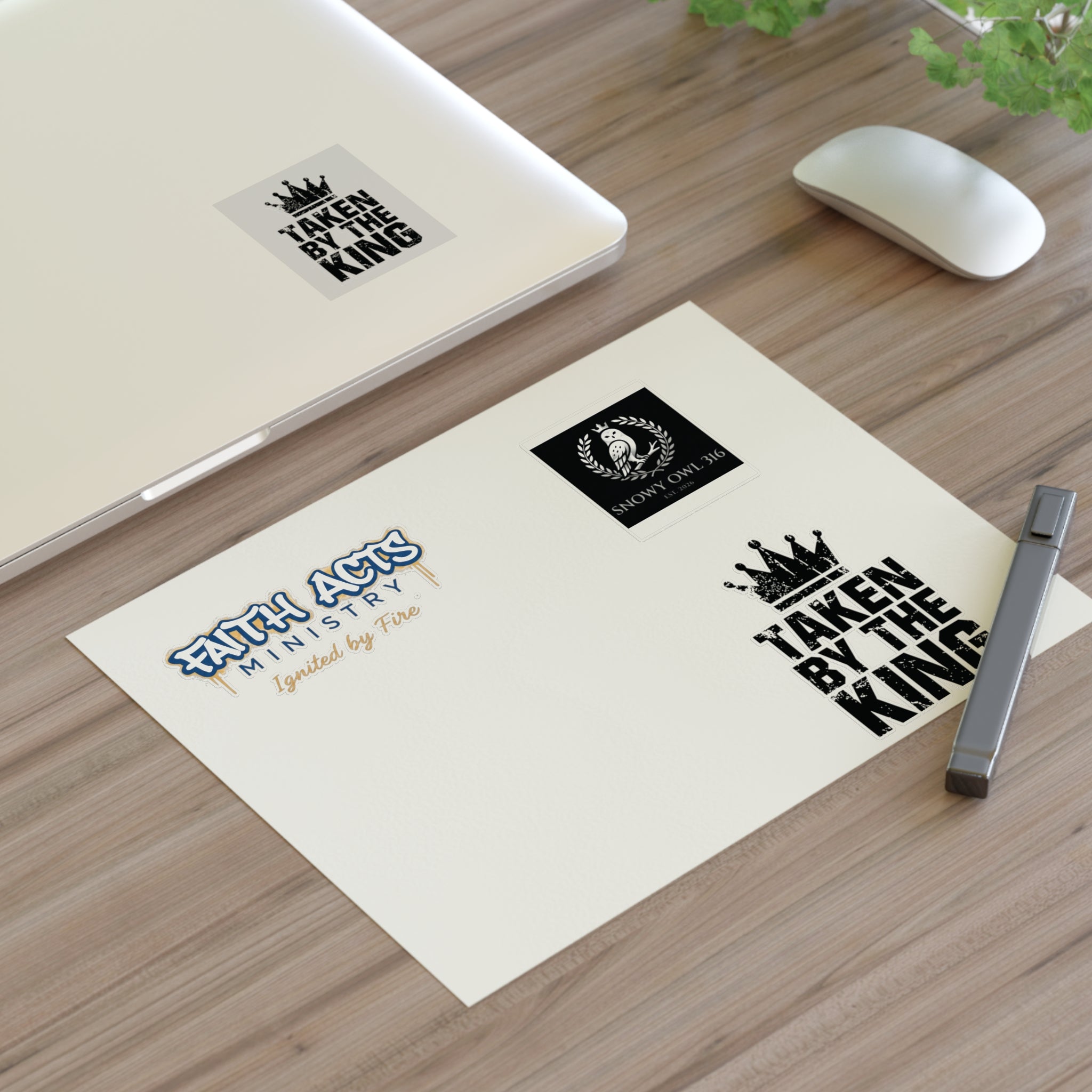 Christian Faith Sticker Sheet — "Taken by the King" & Faith Acts Ministry Designs
