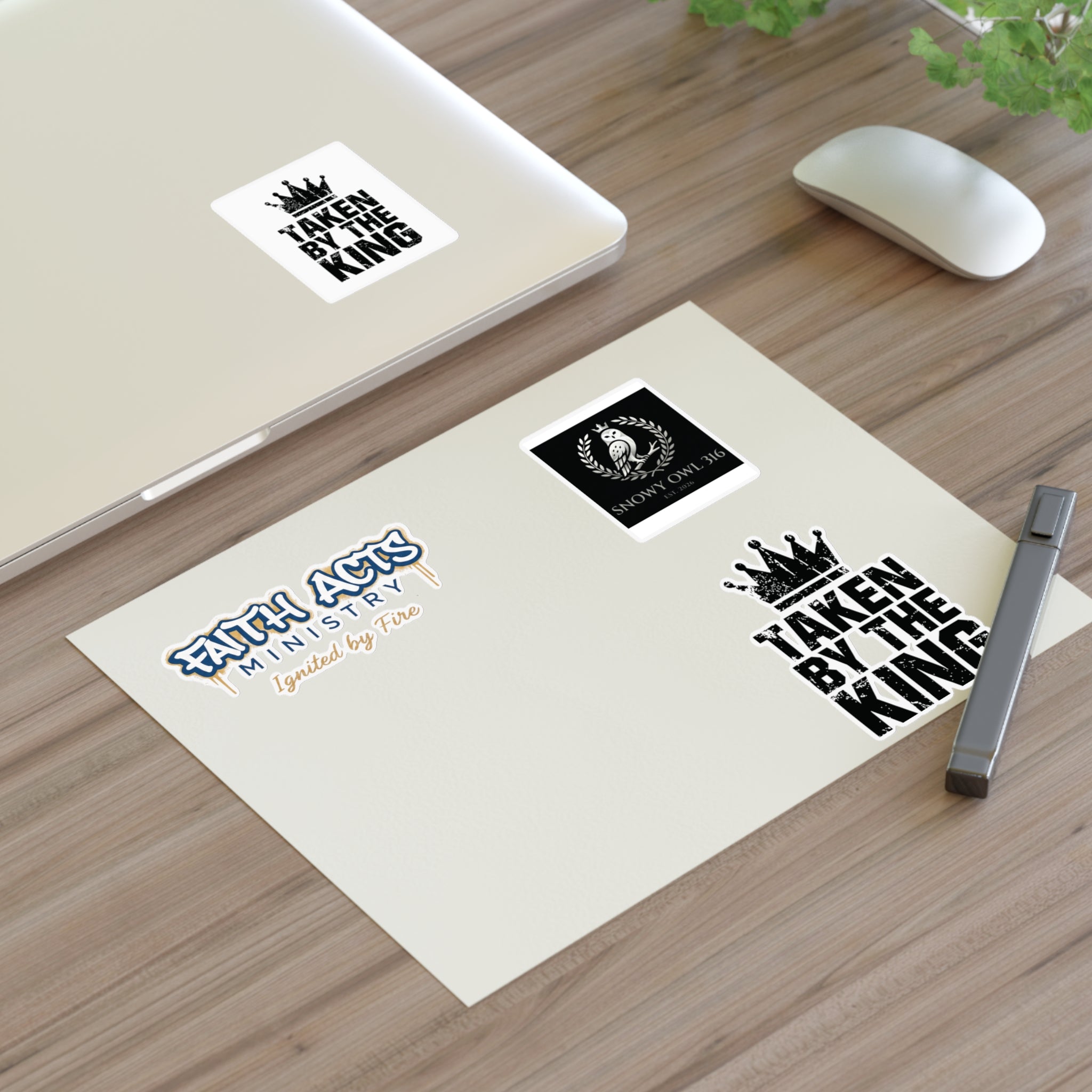 Christian Faith Sticker Sheet — "Taken by the King" & Faith Acts Ministry Designs
