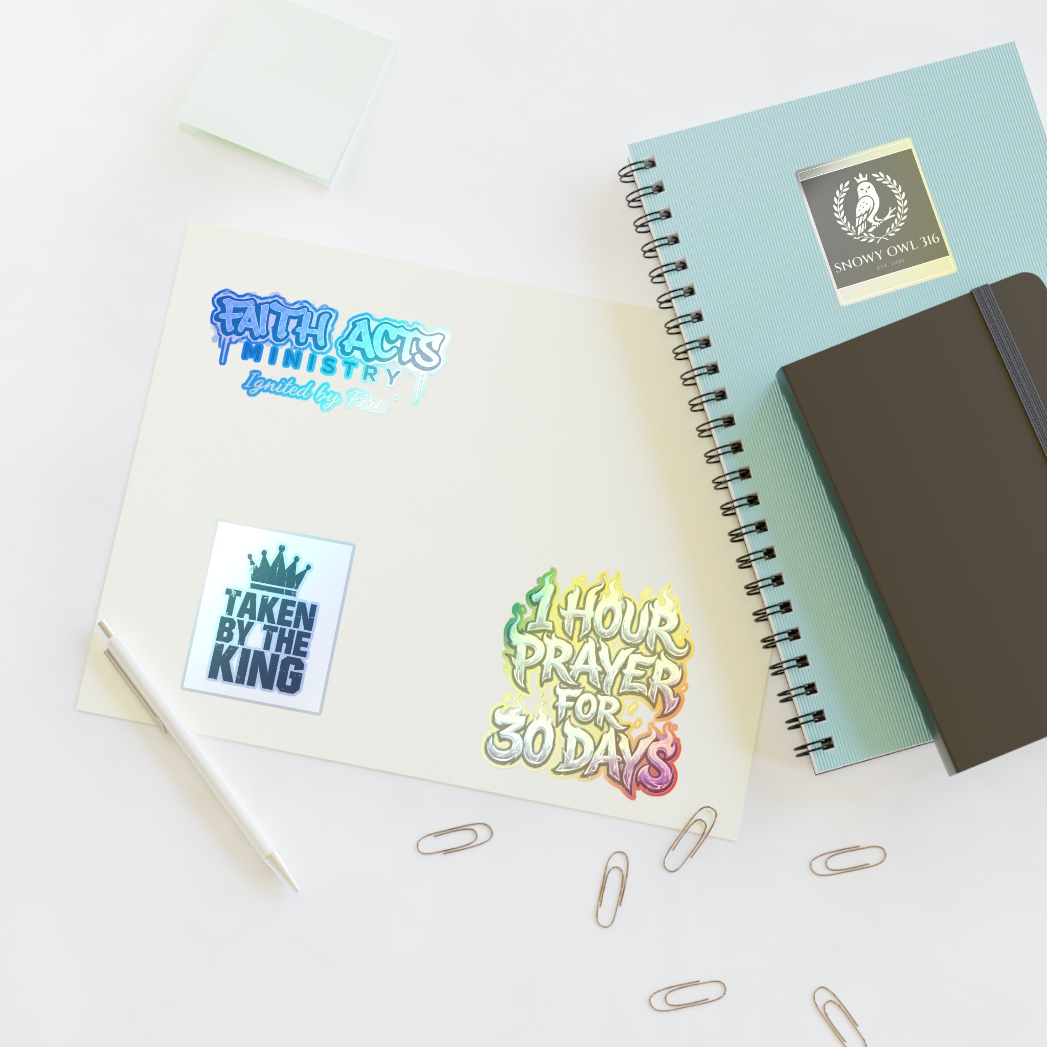 Copy of Christian Faith Sticker Sheet — "Taken by the King" & Faith Acts Ministry Designs