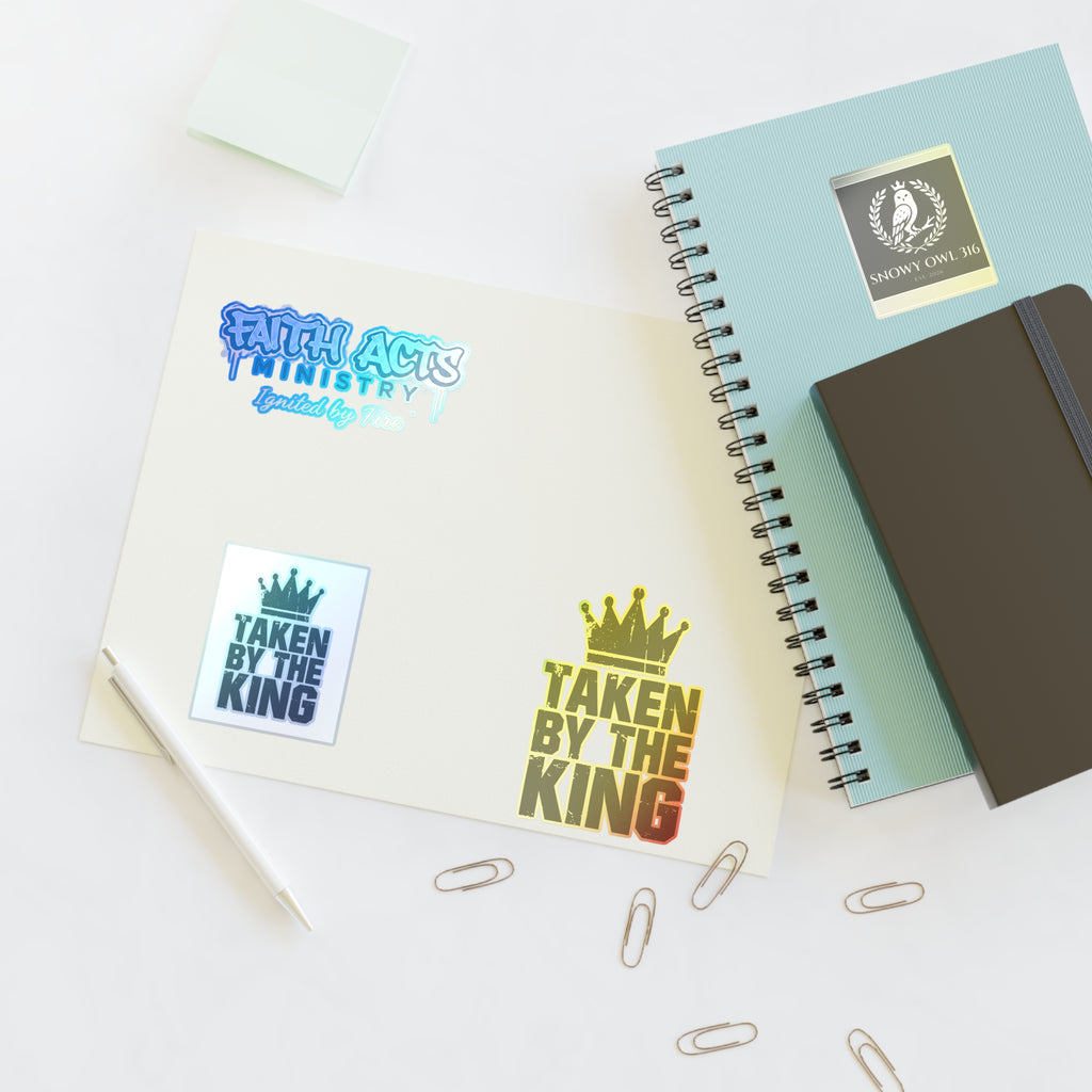 Christian Faith Sticker Sheet — "Taken by the King" & Faith Acts Ministry Designs