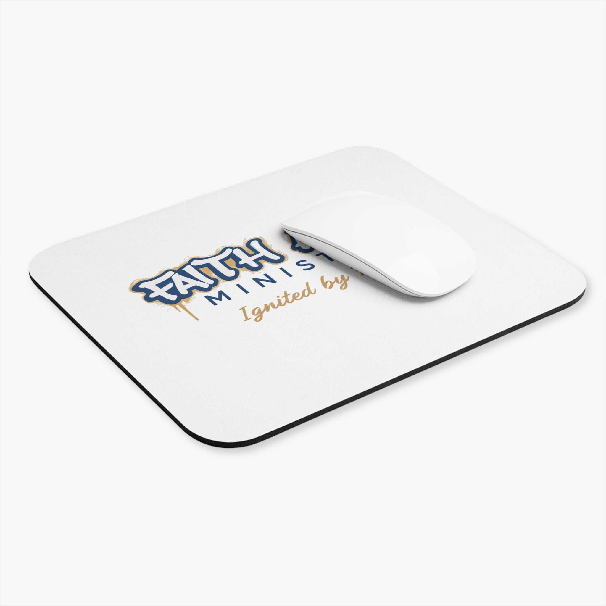 Faith Acts Ministry Mouse Pad — "Ignited by Fire" Desk Mat