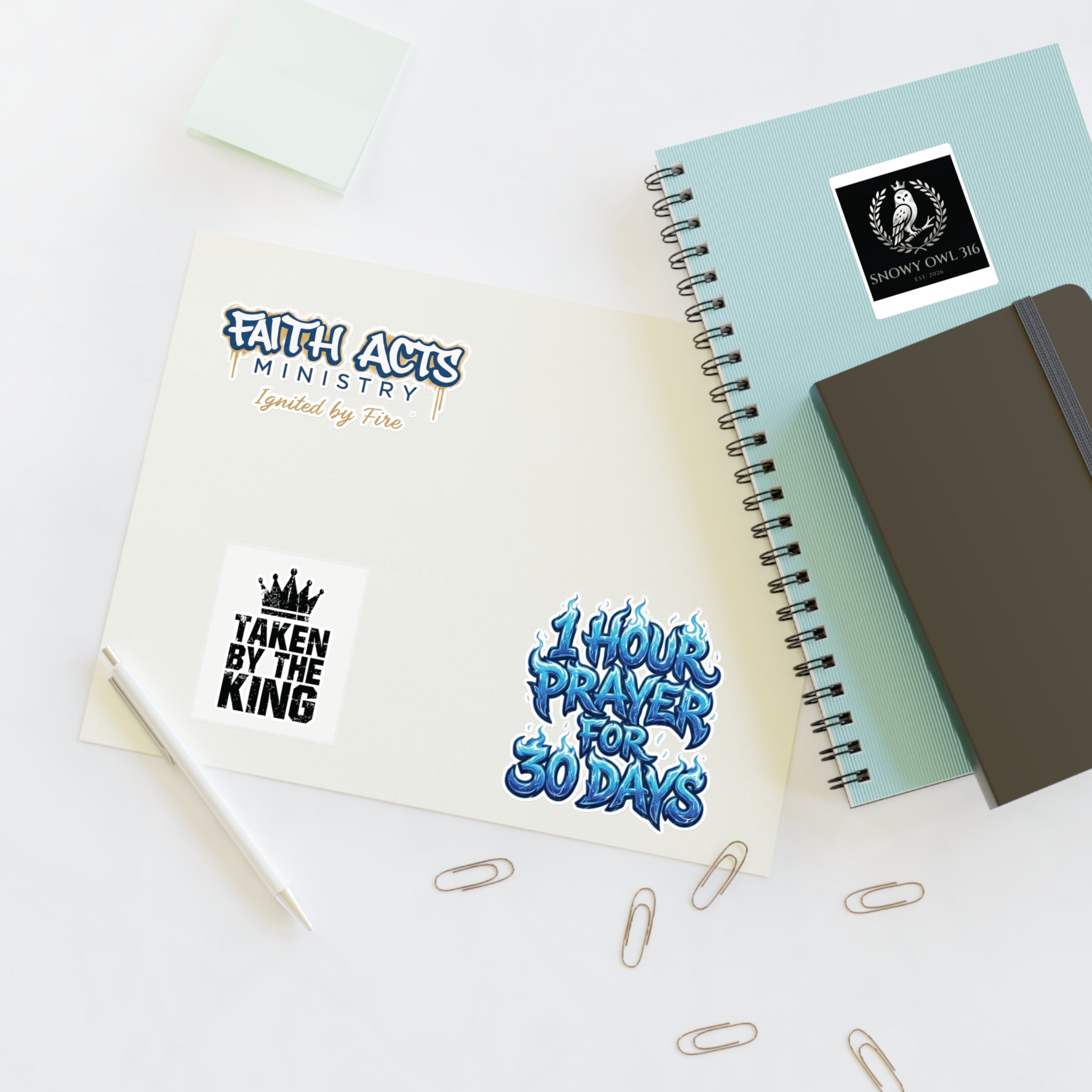 Copy of Christian Faith Sticker Sheet — "Taken by the King" & Faith Acts Ministry Designs